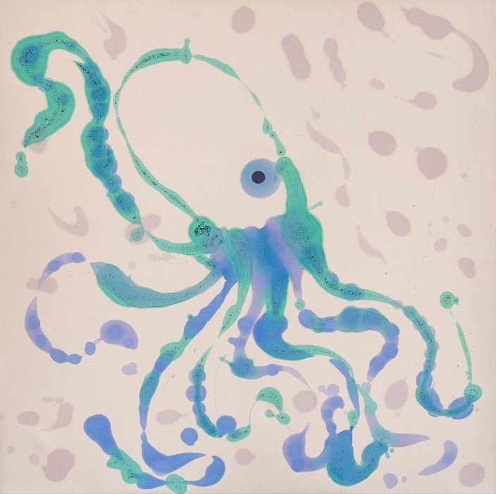 Leo A., "Blue Octopus," acrylic, 36 x 36 in., Private Instruction, Art Educator: Flora Anderson.