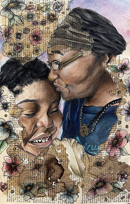 Achievement in Painting: Ciara G., "My Hero," mixed media, 13 x 10 in., El Dorado High School, Art Educator: Katie Harwell.