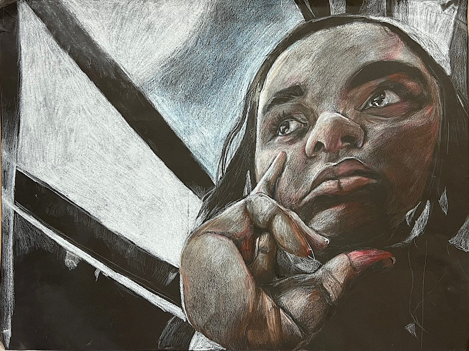 Honorable Mention: Shelia D., "The Bus Ride of Despair," colored pencil, 24 x 16 in., Cabot High School, Art Educator: Helen Goodman.