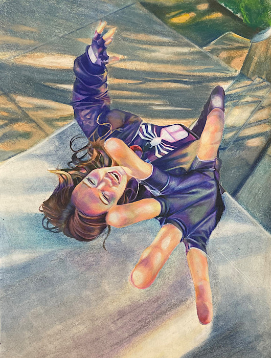 Honorable Mention: Aspen E., "Lyn," colored pencil and pastel, 24 x 18 in., Little Rock Central High School, Art Educator: Jason McCann.