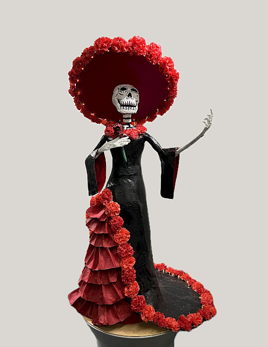 Best in Class: Collaborative Project, "Catrina," paper mâché, 65 x 34 x 36 in., Arkansas Arts Academy, Art Educator: Carrie Haase.