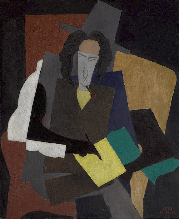 Diego Rivera (Guanajuato, Mexico, 1886 - 1957, Mexico City, Mexico), "Portrait of Ilya Ehrenburg," 1915, oil on canvas, 57 x 49 in., On loan from the Meadows Museum, SMU, Dallas: Algur H. Meadows Collection MM.68.12.