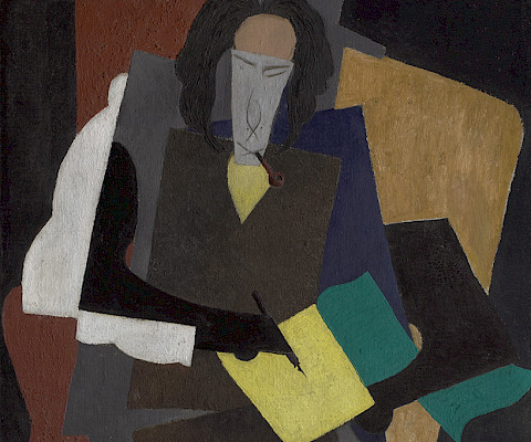 Diego Rivera (Guanajuato, Mexico, 1886 - 1957, Mexico City, Mexico), "Portrait of Ilya Ehrenburg," 1915, oil on canvas, 57 x 49 in., On loan from the Meadows Museum, SMU, Dallas: Algur H. Meadows Collection MM.68.12.