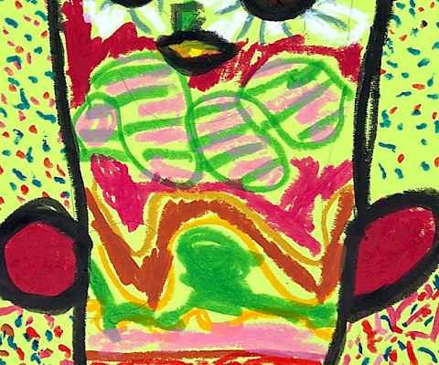 Tristan S., "Alebrije-A Mythical Creature" tempera, 12 x 18 in., Gibbs International Magnet Elementary, Art Educator: Blair Ray.