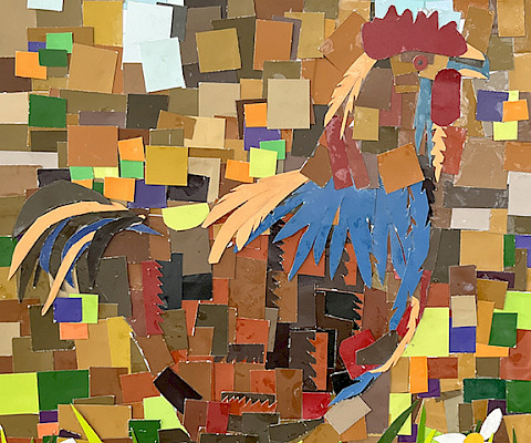 Berkley C., "Reggie," paper, 9 x 12 in., CD Creative Studio, Art Educator: Cynthia Delahunt.