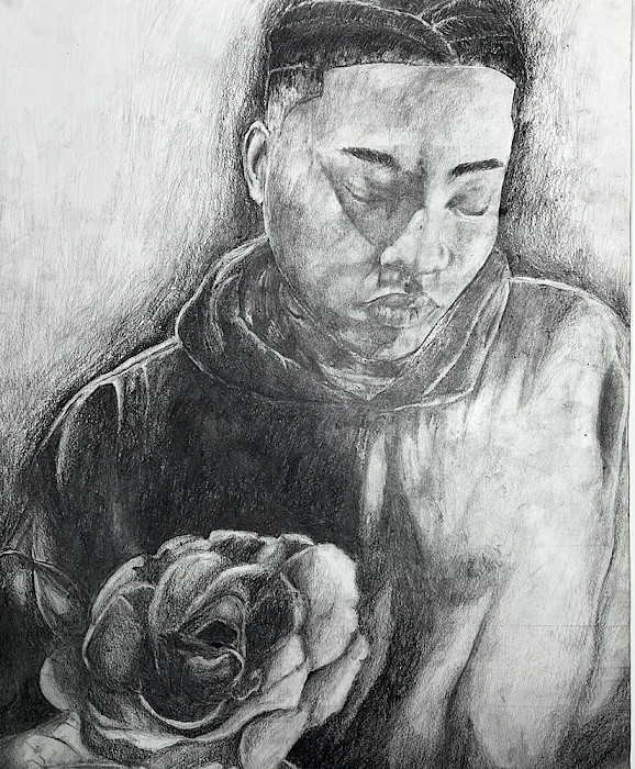 Peyton B., "Self-Portrait," graphite, 16 x 20 in., Parkview Arts & Science Magnet High School, Art Educator: Rodney Bailey.