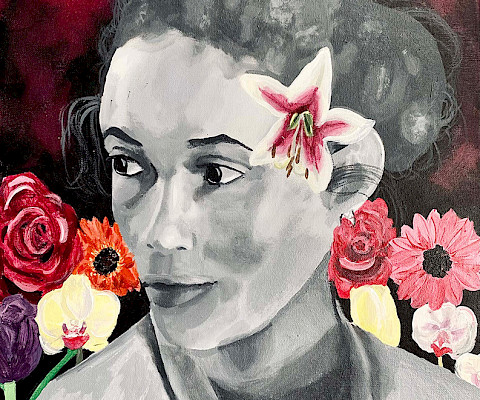 Elise F., "Generational Garden," acrylic, 16 x 20 in., Pulaski Academy, Art Educator: Stephanie Smith.