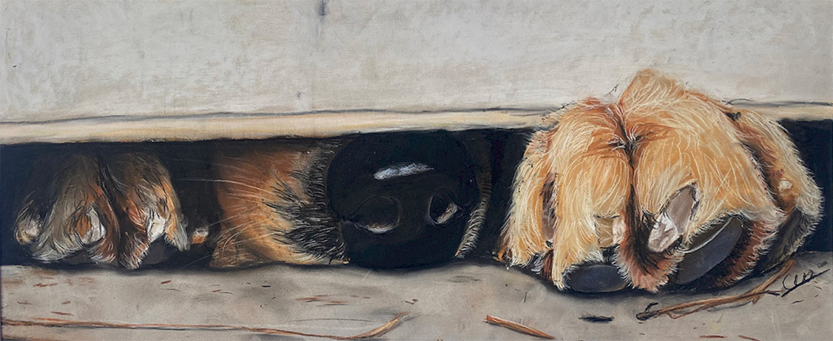 Best in Class: Chloe W., "Come Back," pastel, 14 x 26 in., Flippin High School, Art Educator: Cheryl Blasdel.