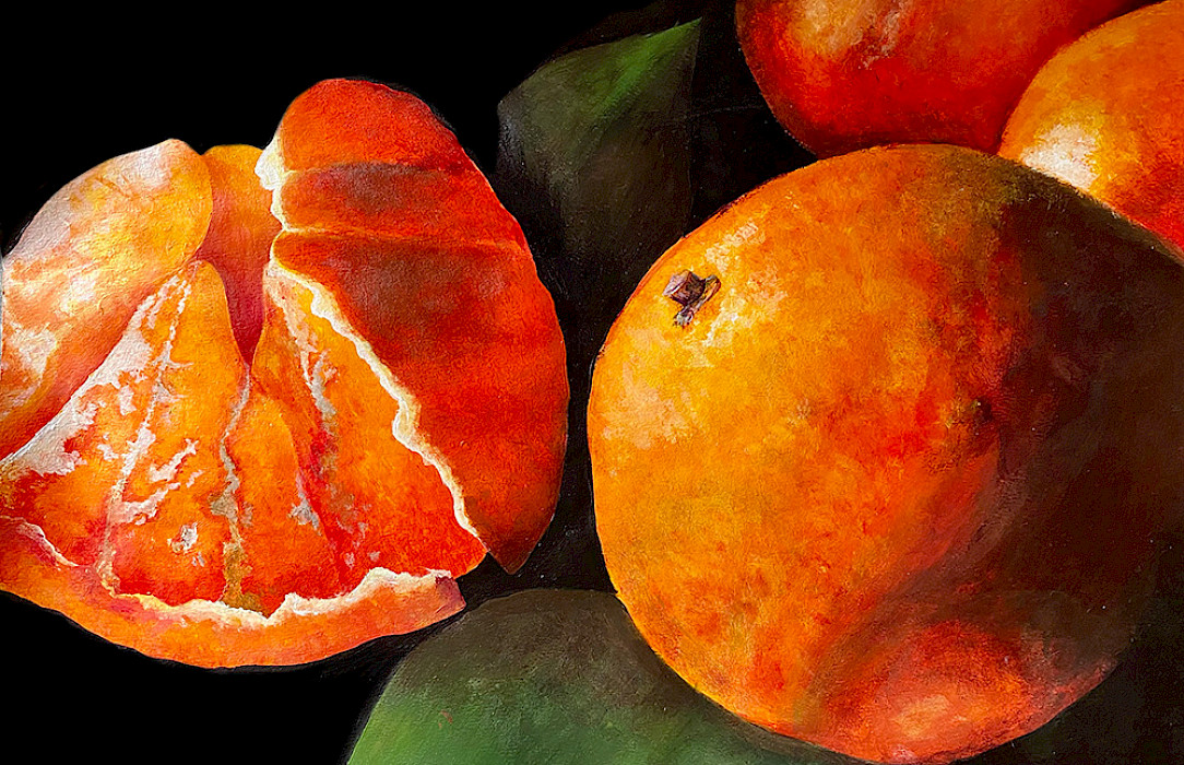 Mallory L., "Peeling Good," acrylic, 12 x 18 in., Pulaski Academy, Art Educator: Lauren Kinder.