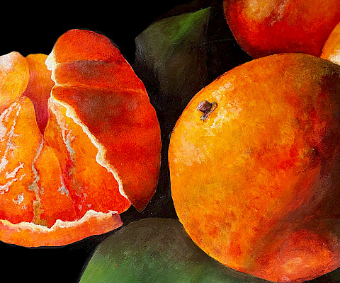 Mallory L., "Peeling Good," acrylic, 12 x 18 in., Pulaski Academy, Art Educator: Lauren Kinder.