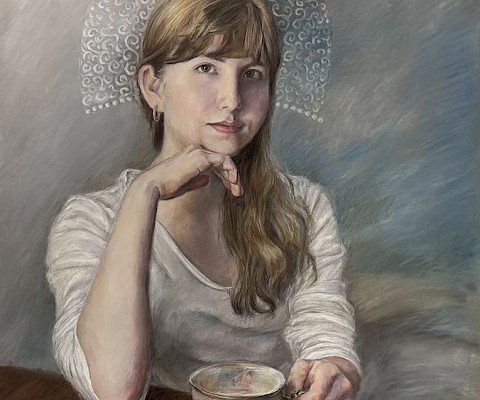 Aleksandra B., "Self-Portrait," chalk pastel, 18 x 24 in., Little Rock Central High School, Art Educator: Rex DeLoney.