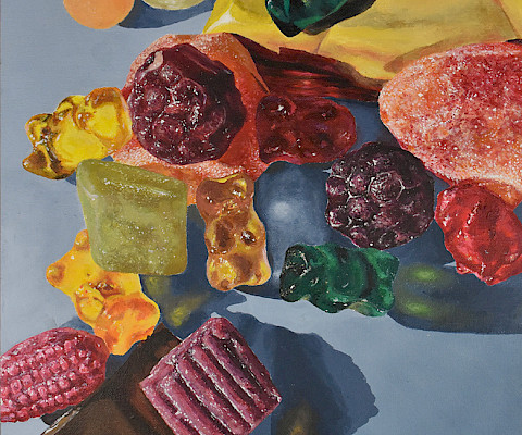 AMFA Docents' Recognition Award: Diana J., "Sugar Rush," acrylic, 14 x 18 in., Episcopal Collegiate School, Art Educator: Anastasia Fink.