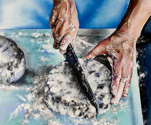 Anna F., "Blue Berry Scones," acrylic, 16 x 20 in., Searcy High School, Art Educator: Terry Hester.