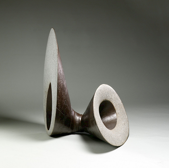 Rick Smith (Boston, Massachusetts, 1960 - ), "Oblique Transition," 2000, forged mild steel and concrete, 30 x 24 x 19 in., Arkansas Museum of Fine Arts Foundation Collection: Purchased with a gift from John and Robyn Horn. 2000.051.