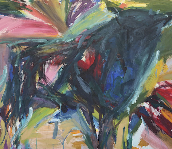 Photo of an abstract painting by Elaine de Kooning depicting a bull.