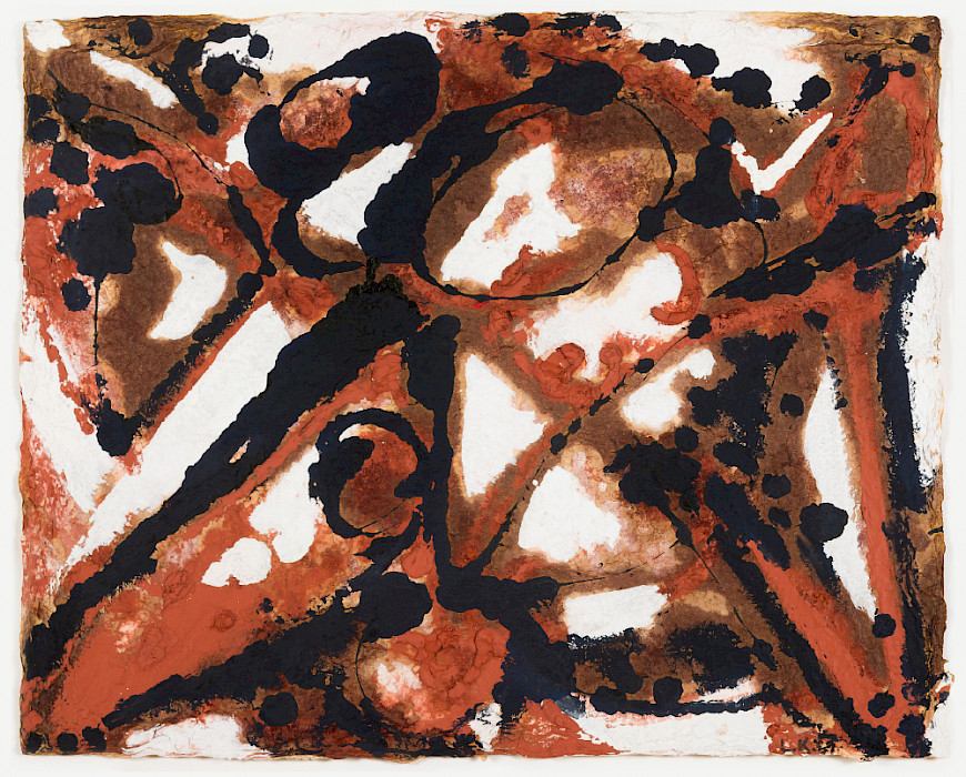 Lee Krasner (New York, New York, 1908 - 1984, New York, New York), "Earth #1," 1969, gouache on heavy wove paper, 18 3/8 x 22 3/4 in., Arkansas Museum of Fine Arts Foundation Collection: Purchase, Tabriz Fund. 1984.017.