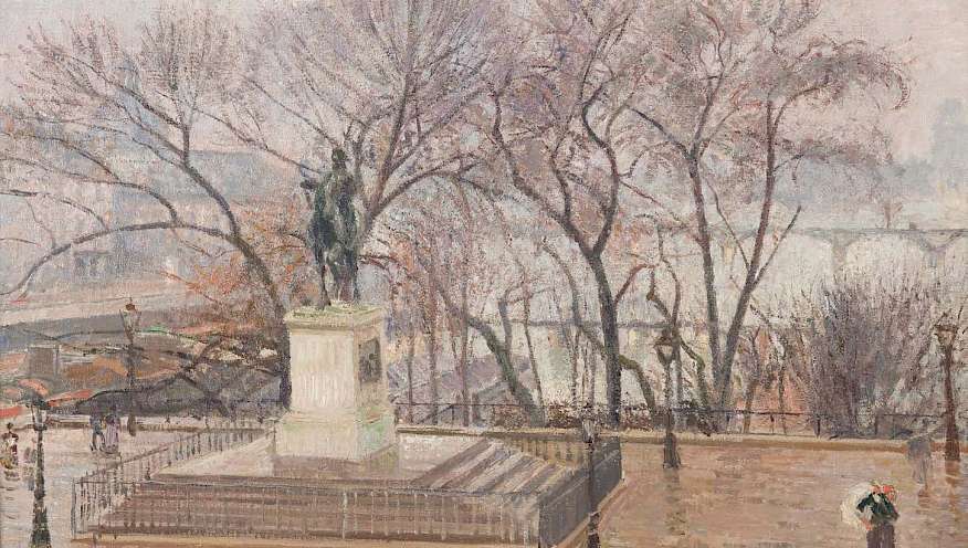 The Raised Terrace of the Pont-Neuf, Place Henri IV: Afternoon, Rain