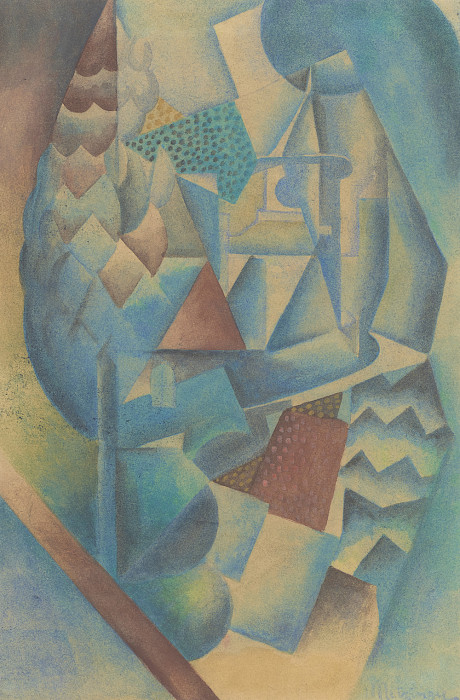 Photo of a Cubist watercolor painting by Jean Metzinger.