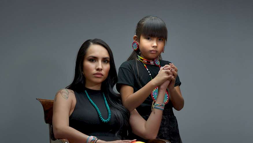 Portrait of Chantelle Keshaye Pahtayken & Shay Pahtayken, Plains Cree