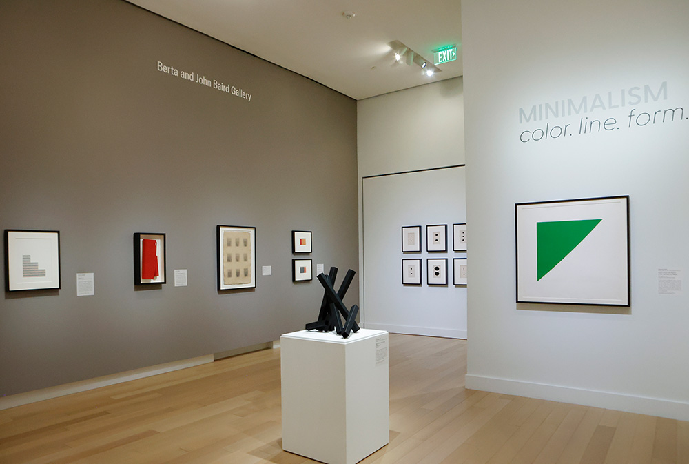 Photo of Minimalist art on view in a gallery at the Arkansas Museum of Fine Arts.
