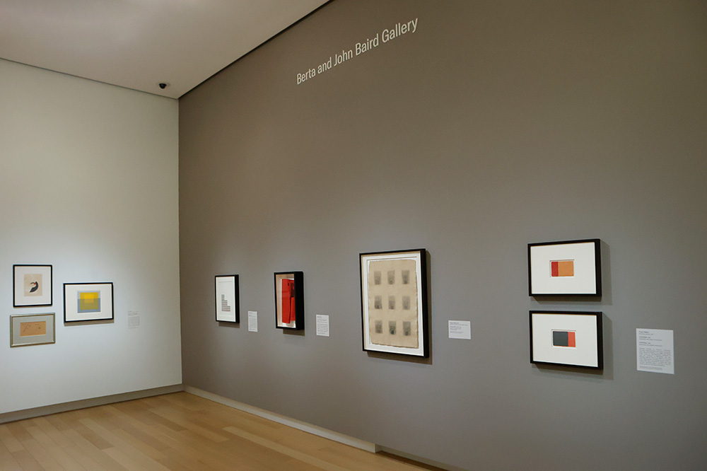 Photo of Minimalist art on view in a gallery at the Arkansas Museum of Fine Arts.