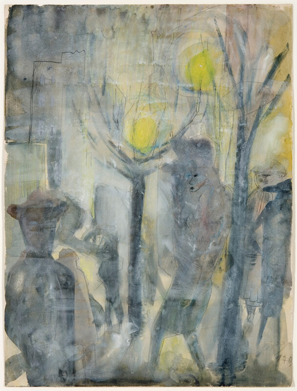 Photo of an abstract watercolor painting by Otto Dix.