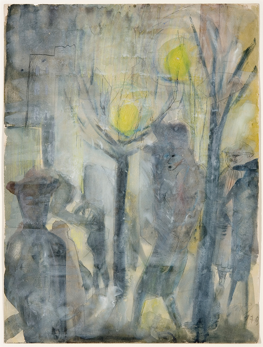 Photo of an abstract watercolor painting by Otto Dix.