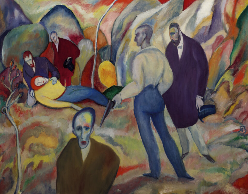 Photo of a colorful oil painting by German Expressionist Albert Bloch.